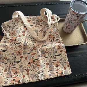 Disney Print Halloween Tote Bag and matching tumbler